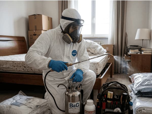 Nebulizzazione di insetticidi professionali contro le cimici dei letti