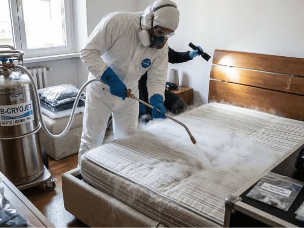 Crioterapia con azoto liquido per eliminare le cimici