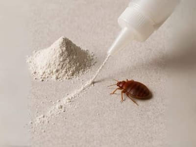farina fossile vicino ad una cimice dei letti
