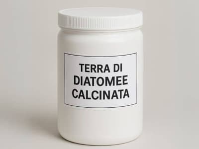 barattolo di terra di diatomee calcinata